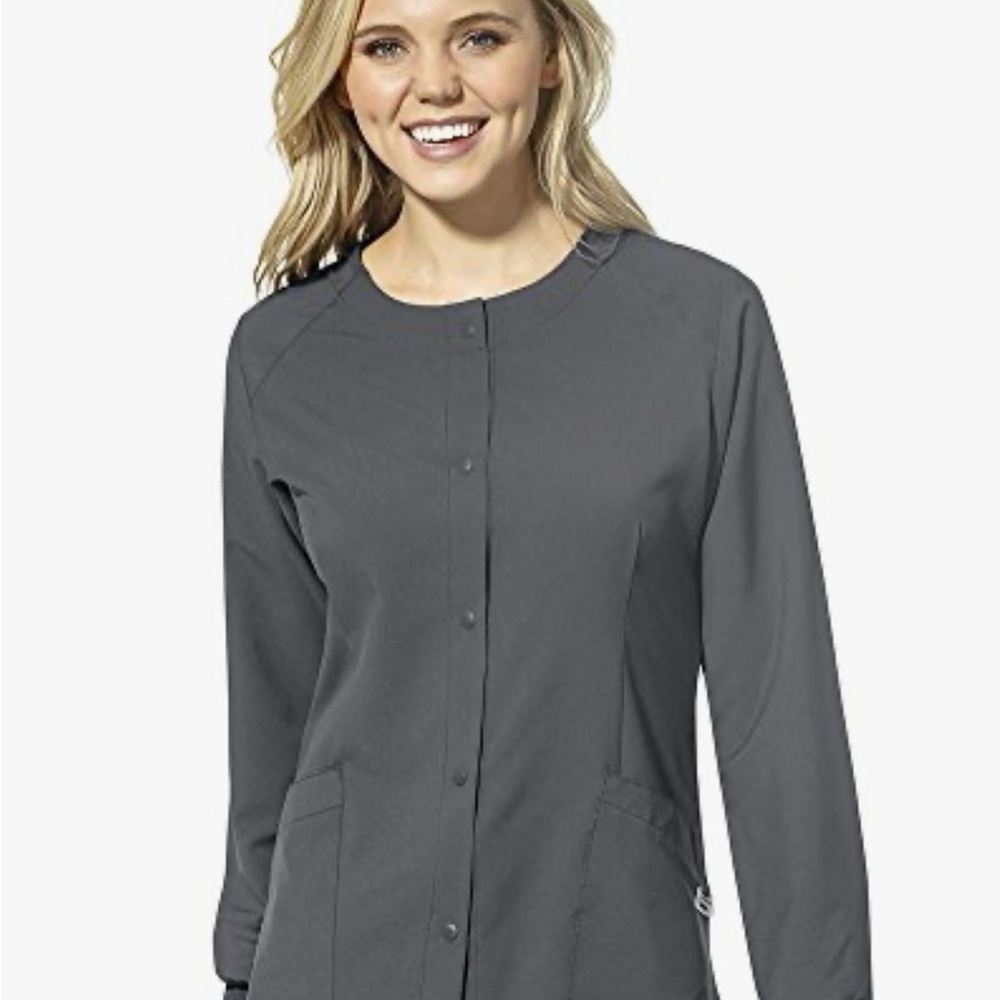 Wonder Wink Women’s Crew Neck Gray Lab Coat / Scrub Top